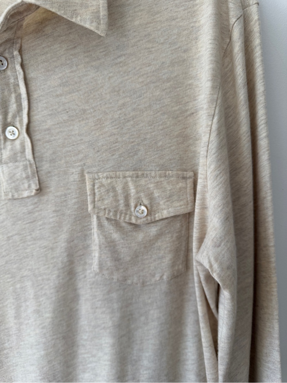 Polo Ralph Lauren Long Sleeve Polo Shirt Beige Si… - image 6